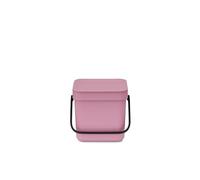 Brabantia Sort & Go Food Waste Bin 3L (Lilac Pink), Space-Efficient Plastic Recycle Bin with Handle, Removable and Stay-Open Lid, Easy to Clean Kitchen Compost Caddy without Nooks and Rims