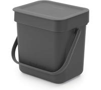 Brabantia Sort & Go Food Waste Bin 3L, Small Countertop Kitchen Compost Caddy w