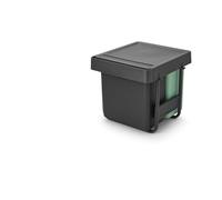 Brabantia Sort & Go Pull Out Bin | 10+10+20L Built-in Under Sink Cupboard Bin Inside Door for Kitchen | Integrated Double Waste Recycling Unit with Smooth Rails, Removable Inner Buckets | Grey & Green