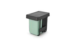 Brabantia Sort & Go Pull Out Bin | 2 x 15L Built-in Under Sink Cupboard Bin Inside Door for Kitchen | Integrated Double Waste Recycling Unit with Smo