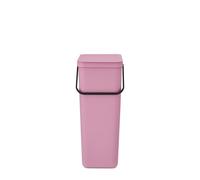 Brabantia Sort & Go Recycle Bin 40L (Lilac Pink), Space-Efficient Plastic Recycle Container with Handle, Removable and Stay-Open Lid, Easy to Clean Kitchen Bin without Nooks and Rims