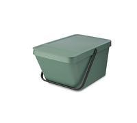 Brabantia - Sort & Go Stackable Waste Bin 20L - Large Recycling Bin - Carry Handle - Easy to Clean - Suitable as Storage Bin & Paper Bin - Kitchen Accessories - Fir Green - 28 x 45 x 22.5 cm