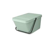 Brabantia - Sort & Go Stackable Waste Bin 20L - Large Recycling Bin - Carry Handle - Easy to Clean - Suitable as Storage Bin & Paper Bin - Kitchen Accessories - Jade Green - 28 x 45 x 22.5 cm