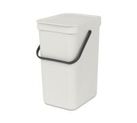 Brabantia - Sort & Go Waste Bin 12L - Medium Recycling Bin - Stay Open Lid - Carry Handle - Easy to Clean - for Under Kitchen Counter or Wall-Mounted