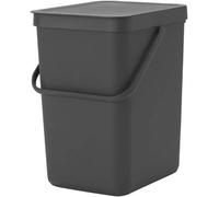 Brabantia Sort & Go Waste Bin 25L (Grey), Space-Efficient Plastic Recycle Con...