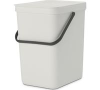 Brabantia - Sort & Go Waste Bin 25L - Large Recycling Bin for Kitchen - Stay Open Lid - Carry Handle - Easy to Clean - Fits Closely to the Wall - Com
