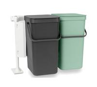 Brabantia Sort & Go Built-in Bin 2 x 16L - Jade Green/Grey