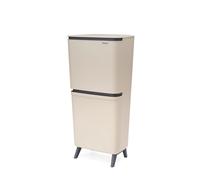 Brabantia SortUp Recycle Bin Hi with 3 Compartments, 10 + 10 + 25 Litre - Soft Beige (275029)