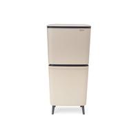 Brabantia SortUp Recycle Bin Hi 10+10+25 Litre (Soft Beige), Waste Container with Removable Buckets, Tall and Slim Bin For Kitchen, Waste and Recycling Bin with Soft-Close Lid