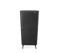 Brabantia SortUp Recycle Bin Hi 20+25 litre (Dark Grey), Waste Container with Removable Buckets, Tall and Slim Bin For Kitchen, Waste and kitchen Recycling Container with Soft-Close Lid