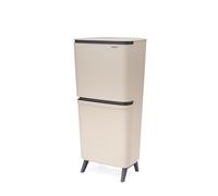 Brabantia SortUp Recycle Bin Hi with 3 Compartments, 10 + 10 + 25 Litre - Soft Beige (275029)