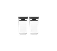 Brabantia Stackable Canister, Set of 2, 2x0,15 Litre, Tasty+, Dark Grey