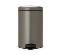 Brabantia NewIcon Pedal Bin 20L (Platinum) Soft-Closure Rubbish Bin with Removable Inner Bucket + Bin Bags