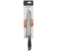 Brabantia Tasty+ Bread Knife (Dark Grey) Hardened Steel Long Serated Blade Kitchen Knife, Ideal for Cutting Crusts, Integrated Finger-Guard, All-Rounder, Ergonomic Handle