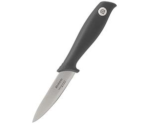 Brabantia Tasty+ Paring Knife (Dark Grey) Hardened Steel Short Blade Kitchen Knife, Ideal for Cutting/Peeling Fruit & Vegetables, Integrated Finger-Guard, All-Rounder, Sharp Tip