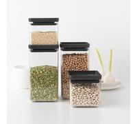 Brabantia Tasty+ Square Canister, Black, Set of 4