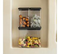 Brabantia Stackable Canister, Set of 3, 2x1,6 Litre and 1x3,5 Litre, Dark Grey