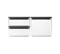 Brabantia TASTY+ stackable container 3 pieces 2x1.5 L+3.5 L Dark grey