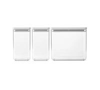 Brabantia TASTY+ stackable container 3 pieces 2x1.6 L+3.5L Light grey