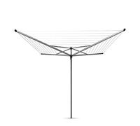 Brabantia - Topspinner - 50 Metres of Clothes Line - UV-Resistant & Non-Slip Lining - Smooth Turns - Umbrella System - Rotary Dryer with Ground Spike & Cover 45 mm - Metallic Grey - ø 295 m