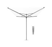 Brabantia Topspinner Large Rotary Washing Line with Metal Ground Spike, Metallic Grey, 60 M, 45 mm