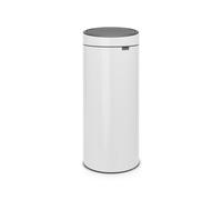 Brabantia 30L Kitchen Touch Bin New (White) Removable Lid, Soft-Touch Open, Easy Clean Rubbish Waste Bin + Free Bin Bags