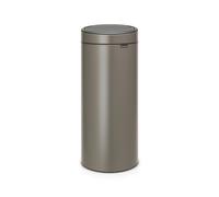 Brabantia 30L Kitchen Touch Bin New (Platinum/Stainless Steel Lid) Removable Lid, Soft-Touch Open, Easy Clean Rubbish Waste Bin + Bin Bags