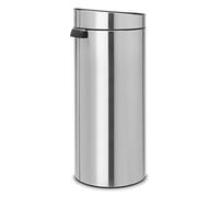 Brabantia Touch Bin New, Fingerprint Proof, Matt Steel, 30L | Removable Lid, Soft-Touch Open, Easy Clean Rubbish Bin, Removable Inner Bucket, Corrosion Resistant Material, Free Bin Bags