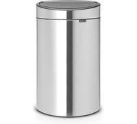 Brabantia Touch Bin New Recycle - 10L + 23L Inner Buckets (Matt Steel Fingerprint Proof) Flat-Backed Waste/Recycling Kitchen Bin with Removable Sorting Compartments