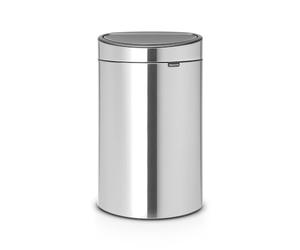 Brabantia Touch Bin New Recycle - 10L + 23L Inner Buckets (Matt Steel Fingerprint Proof) Flat-Backed Waste/Recycling Kitchen Bin with Removable Sorting Compartments