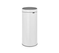 Brabantia Touch Bin New, White, 30L | Removable Lid, Soft-Touch Open, Easy Clean Kitchen Rubbish Bin, Removable Inner Bucket, Corrosion Resistant, Free Bin Bags