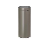 Brabantia 30L Kitchen Touch Bin New (Platinum/Stainless Steel Lid) Removable Lid, Soft-Touch Open, Easy Clean Rubbish Waste Bin + Bin Bags