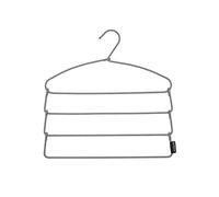 Brabantia - Trouser Hanger - Non-Skid Fabric Coating - 4 Pieces on 1 Hanger - Space Saving Organiser - Soft-Touch Wardrobe Accessory - Clothes Rack Essentials - Black/White - 42.5 x 41.5 x 1.5 cm