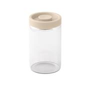 Brabantia Vacuum Storage Jar 1.2 Litre with Integrated Pump Lid and Tall Clear Design, Suitable for Coffee, Tea or Dry Pantry Ingredients in Cupboards