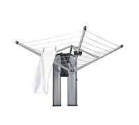Brabantia - WallFix - 24 Metres of Clothes Line - UV-Resistant & Non-Slip Lining - Foldable Rotary Dryer - Easy to install - with Storage Box - Metal