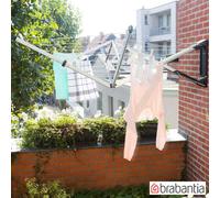 Brabantia Wallfix 24M Wall Mounted Clothes Airer With Cover Foldable Drying Rack, Space Saving, Steel Frame, 2 Load Capacity