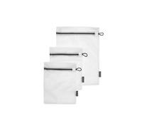 Brabantia Washing Bags, Set of 3 (2 Sizes: 33x25cm / 45x33cm), White. Protective Mesh Laundry Bags for Delicates, Zipper with Pull-Tab.