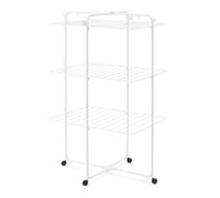 Brabantia HangOn Tower Drying Rack, 23m (White), Tall Foldable Clothes Rack, Space-Saving Laundry Drying Stand with Wheels and Hooks