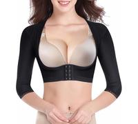 BRABIC Upper Arm Shaper Post Surgical Slimmer Compression Sleeves Posture Corrector Tops Shapewear for Women, Black Half Sleeve, S