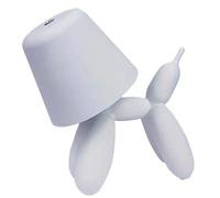 Brabola Balloon Dog Statue Table Lamp, Cordlsss Cute Decor Lamp Balloon Animal Rechargeable Desk Lamp 3 Color Dimmable Touch Bedside Lamp for Home, Office, Bedroom, Living Room (White)