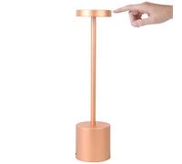 Brabola Battery Operated Lamp, Touch Bedside Table Lamp Portable LED Desk Lamp with 3 Brightness, Rechargeable Nightstand Lamp for Kids Bedroom, Office, Restaurant, Dorm, Living Room (Rose Gold)