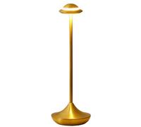 Brabola Cordless Table Lamp, Touch Control 3 Color Temperatures Rechargeable Desk Lamp Portable Minimalist Bedside Night Light for Home Office Restaurant (Gold)