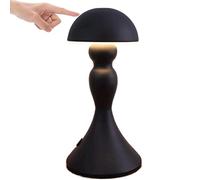Brabola Cordless Table Lamps, Touch Control Bedside Rechargeable Bedroom Desk Lamp, Battery Operated Dimmable Mushroom Lamp with High Brightness for Home, Office, Restaurant, Bar (Black)