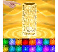Brabola Crystal Touch Lamp, 16 Color Changing Touching Control Rose Crystal Diamond Lamp Nightstand Light Lamp with Remote for Bedroom, Bar, Dinner, Christmas, Birthday Gifts (Large)