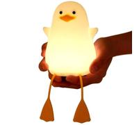 Brabola Duck Lamp, Lying Flat Duck Night Light Silicone Light Up Duck Squishy with Timer Bedside Dimmable Touch Table Lamp LED Rechargeable for Kids Breastfeeding, Bedroom, Office (Sitting Duck)