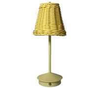 Brabola Rechargeable Rattan Table Lamp, Cordless Boho Wicker Desk Lamp 3-Way Dimmable Vintage Bamboo Nightstand Lamp with Touch Control for Farmhouse, Nursery, Bedroom (Beige)