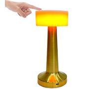 Brabola Touch Table Lamp, Cordless Bedside Desk Lamp Battery Operated Bedroom Lamps with 3 Brightness, Rechargeable Night Light for Home, Office, Reading, Restaurant, Bar, Dorm (Gold)