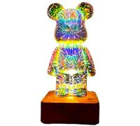Brabola Twinkle Bear Lamp, 3D Bear Fireworks Lamp LED Bear Light Changing Color Night Light Cute Table lamp Decorative Nightstand Projection Lamp for Kids Room, Home, Office, Nursery (Large Bear)