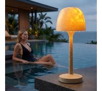 Brabola Waterproof Shower Light with Ocean Wave Projector - Rechargeable, Cordless Bathroom Lamp with 16 Colors, Remote & Touch Control, Dimmable LED for Shower, Bathtub, and Bedroom Relaxation
