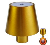 Brabola Wireless Bottle Lamp, Cordless Wine Bottle Light Head 3 Color Modes Dimmable Table Lamp Rechargeable Touch Control Desk Lamp for Bedroom, Restaurant, Bar, Office, Christmas (Gold)
